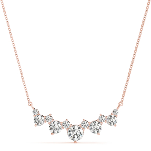 Philothma Lab-Created Rose Gold Prong Set Diamond Necklace