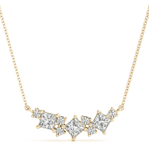 Thorn Lab-Created Diamond Yellow Gold Prong Set Chain Necklace