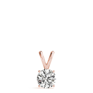 Clara Lab-Created Diamond Rose Gold 4 Prong Solitaire Pendant Necklace