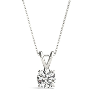 Clara Lab-Created Diamond Platinum 4 Prong Solitaire Pendant Necklace