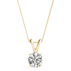 Clara Lab-Created Diamond Yellow Gold 4 Prong Solitaire Pendant Necklace