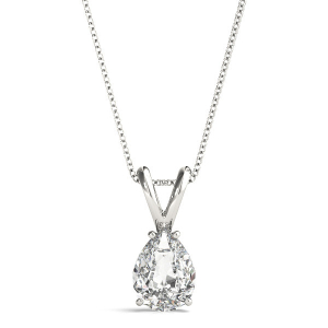 Natural Diamond 4 Prong Solitaire Pendant Necklaces