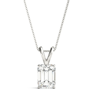 Natural Diamond 4 Prong Solitaire Pendant Necklaces