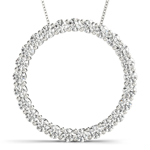 Otis Lab-Created Diamond Round cut Prong Set  Circle Pendant Necklace