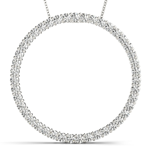 Austin Lab-Created Diamond Round cut Prong Set  Circle Pendant Necklace