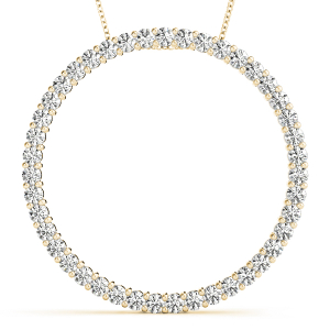 Austin Lab-Created Diamond Yellow Gold Prong Set  Circle Pendant Necklace