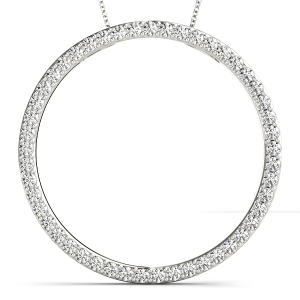 Ralph Lab-Created Diamond Round cut Pave Set  Circle Pendant Necklace