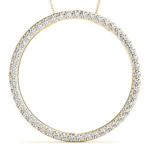 Ralph Lab-Created Diamond Yellow Gold Pave Set  Circle Pendant Necklace