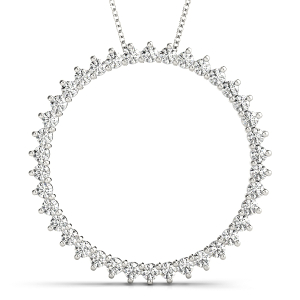 Harvey Lab-Created Diamond Round cut Prong Set  Circle Pendant Necklace