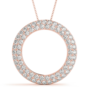 Finley Lab-Created Diamond Rose Gold Pave Set  Circle Pendant Necklace