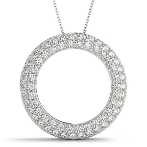 Finley Lab-Created Diamond Round cut Pave Set  Circle Pendant Necklace