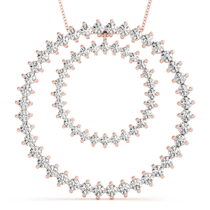 Callum Lab-Created Diamond Rose Gold Pave Set  Circle Pendant Necklace