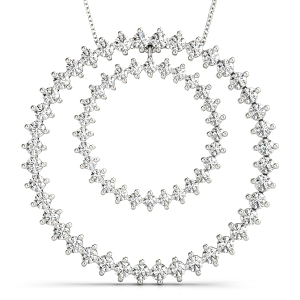 Callum Lab-Created Diamond Round cut Pave Set  Circle Pendant Necklace