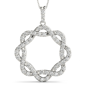 Milton Lab-Created Diamond Round cut Pave Set  Circle Pendant Necklace