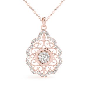 Cassian Lab-Created Diamond Rose Gold Pave Set  Cluster Pendant Necklace