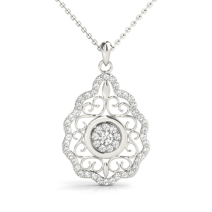 Cassian Lab-Created Diamond Round cut Pave Set  Cluster Pendant Necklace