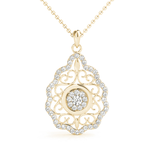 Cassian Lab-Created Diamond Yellow Gold Pave Set  Cluster Pendant Necklace