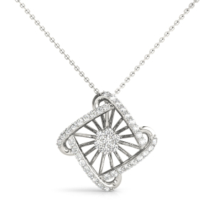 Alariv Lab-Created Diamond Round cut Prong Set Cluster Pendant Necklace