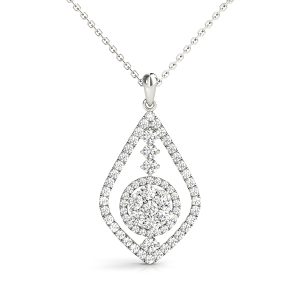 Romulus Lab-Created Diamond Round cut Prong Set Cluster Pendant Necklace