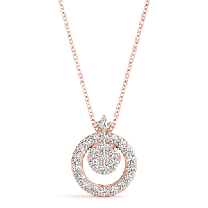 Torin  Lab-Created Diamond Rose Gold Prong Set Cluster Pendant Necklace