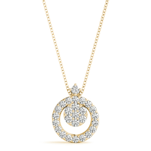 Torin  Lab-Created Diamond Yellow Gold Prong Set Cluster Pendant Necklace