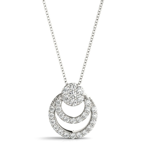 Phillip Lab-Created Diamond Round cut Prong Set  Circle Pendant Necklace