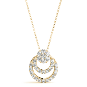 Phillip Lab-Created Diamond Yellow Gold Prong Set  Circle Pendant Necklace