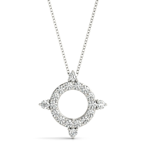 Myles Lab-Created Diamond Round cut Pave Set  Circle Pendant Necklace