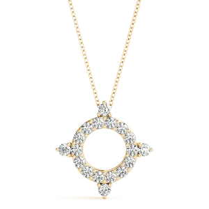 Myles Lab-Created Diamond Yellow Gold Pave Set  Circle Pendant Necklace