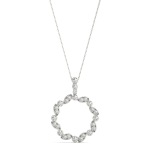 Connor Lab-Created Diamond Round cut Prong Set  Circle Pendant Necklace