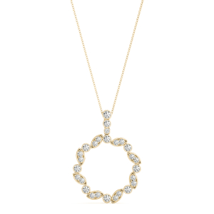 Connor Lab-Created Diamond Yellow Gold Prong Set  Circle Pendant Necklace