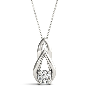 Natural Diamond Yellow Gold Solitaire Pendant Necklaces