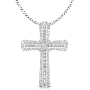 Lydia Natural Diamond Cross Pendants Necklaces