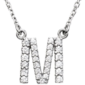 Gracy Natural Platinum Prong Set Diamond Initial Necklace