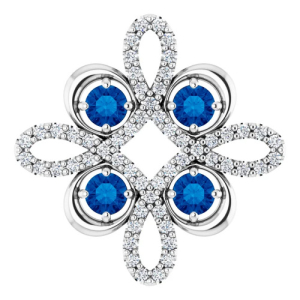 Prerita Blue Sapphire White Gold 4 Prong 