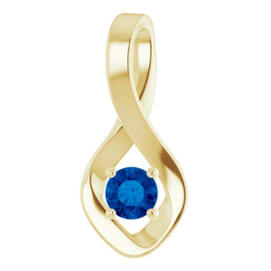 Presencia Blue Sapphire Yellow Gold 4 Prong 