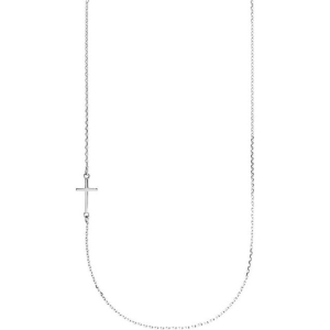 Benit Platinum Cross Pendant Necklace