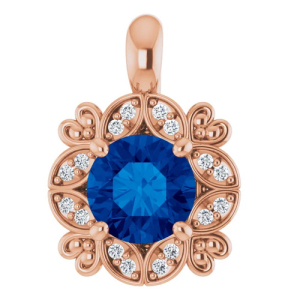 Preshti Blue Sapphire Rose Gold 4 Prong 