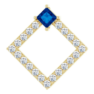 Prestha Blue Sapphire Yellow Gold 4 Prong 