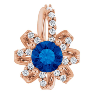 Preyasi Blue Sapphire Rose Gold 4 Prong 