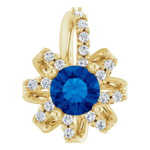 Preyasi Blue Sapphire Yellow Gold 4 Prong 