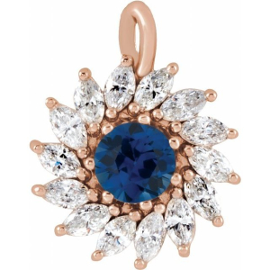 Priscille Blue Sapphire Rose Gold Prong Set 