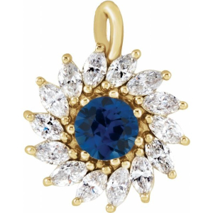 Priscille Blue Sapphire Yellow Gold Prong Set 