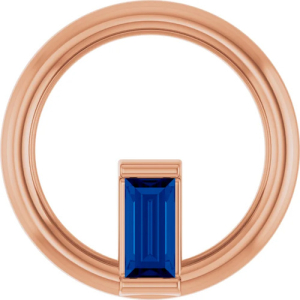 Priskilla Blue Sapphire Rose Gold Bezel Set 