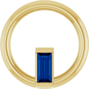 Priskilla Blue Sapphire Yellow Gold Bezel Set 