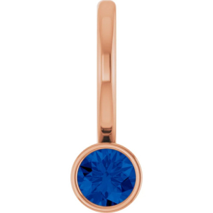 Pritha Blue Sapphire Rose Gold Bezel Set 