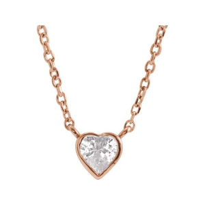 Quineta Natural Diamond Rose Gold Bezel Set Solitaire Pendant Necklaces