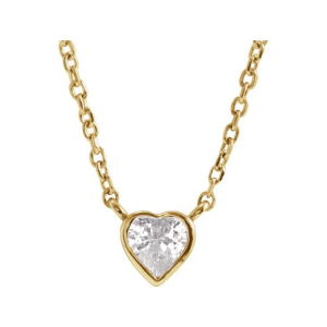 Quineta Natural Diamond Yellow Gold Bezel Set Solitaire Pendant Necklaces