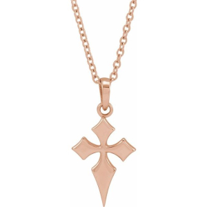 Rose Gold Cross Pendants Necklaces