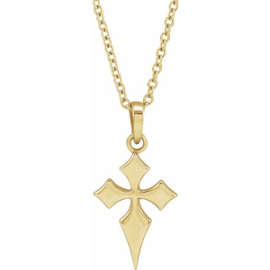 Fiona Platinum Cross Pendant Necklace